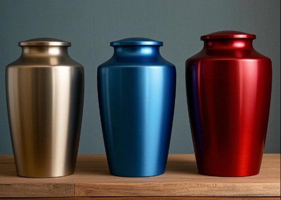 Personalized Cremation Urns Custom Color Aluminum Urns With Zinc Alloy Decoration